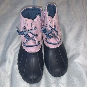 SPerry topsider saltwater duck boots size 11 pink and navy rubber bottom